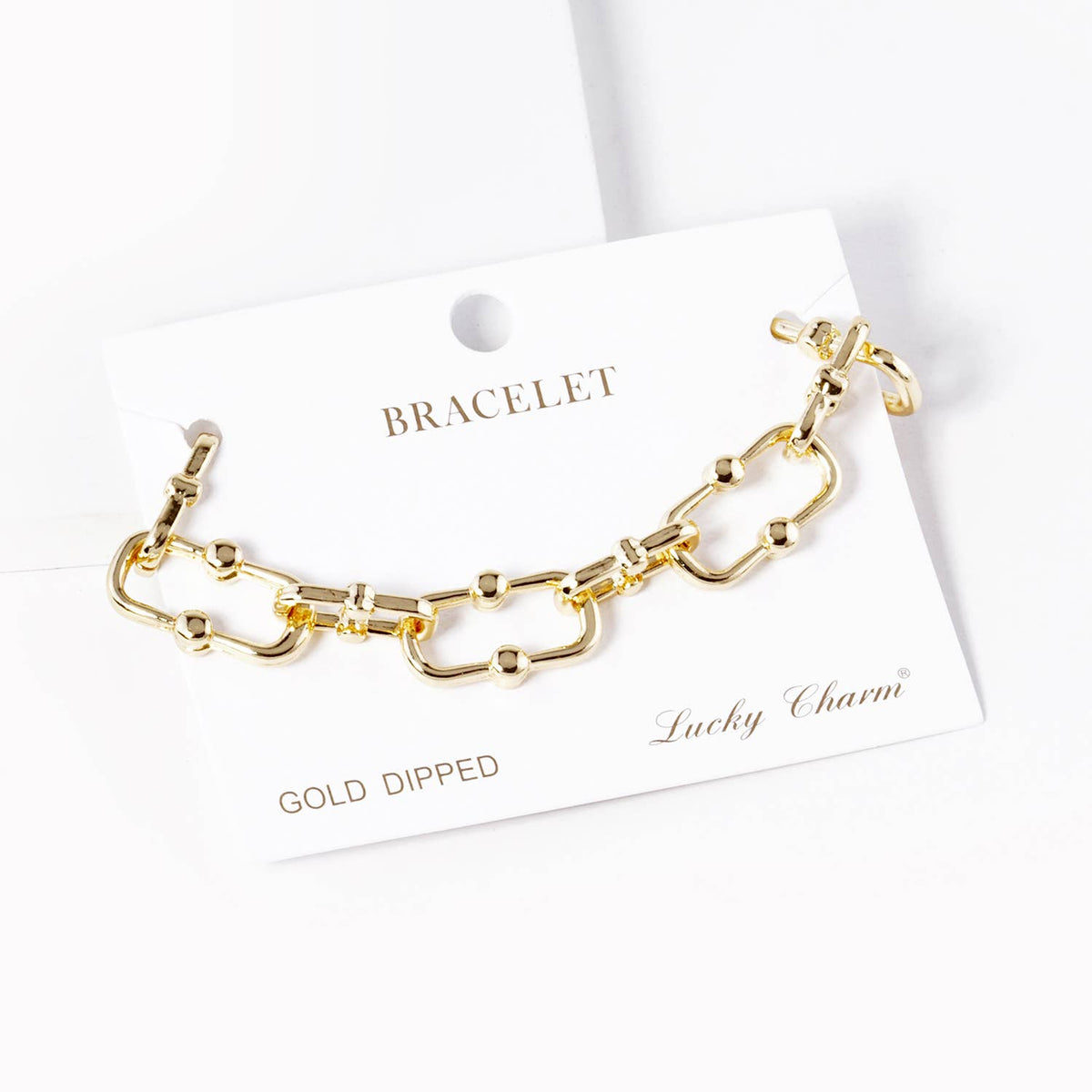 Modern U-Link Ball Station Chain Bracelet