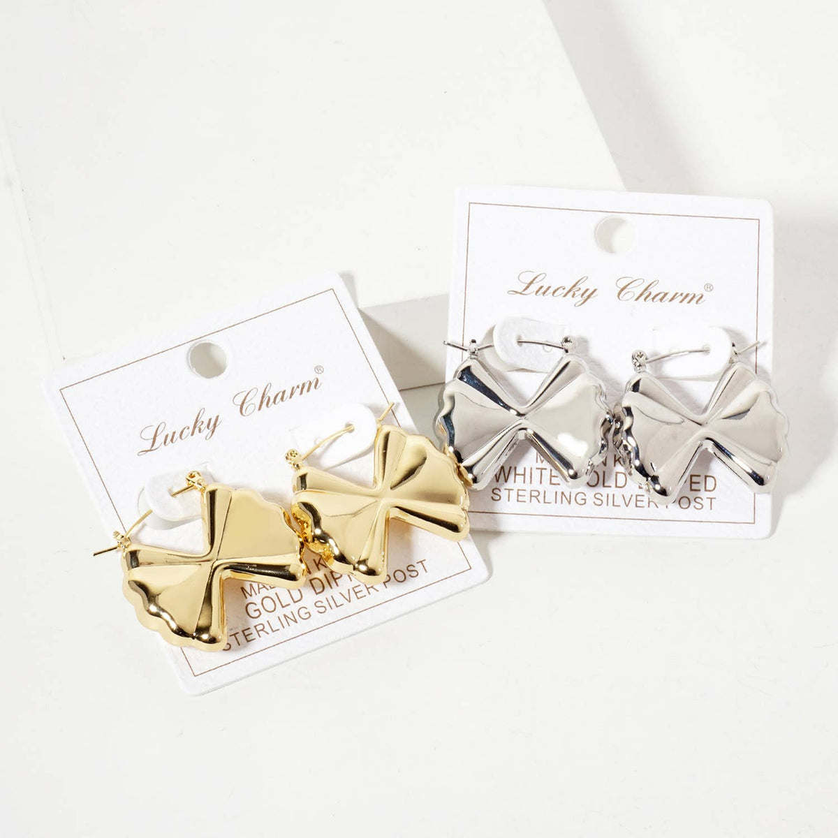 Polished Brass Farfalle-Shaped 1-inch Earrings