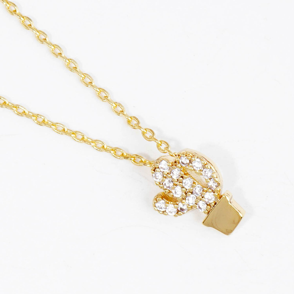 Dainty Crystal Potted Cactus Pendant Necklace