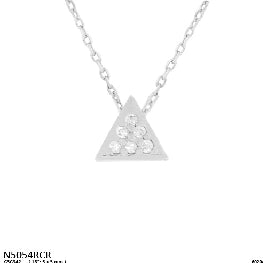 Minimalist Pave Diamond Triangle Pendant Necklace