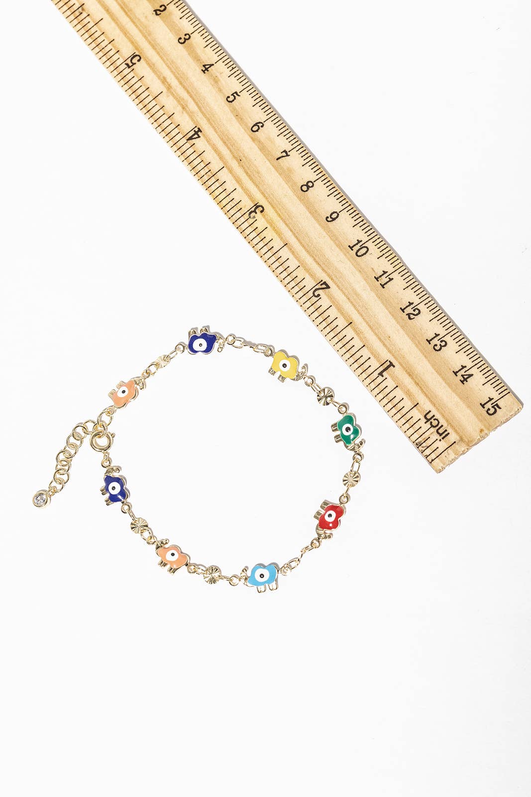 Multi-Color Enamel Elephant Charm Bracelet