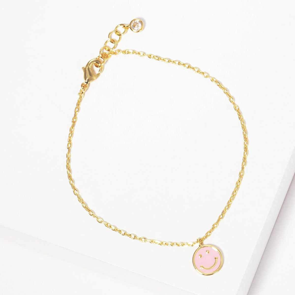 Gold Plated Smiley Face Chain Bracelet