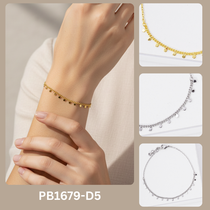 Minimalist Dainty Coin Charm Bracelet
