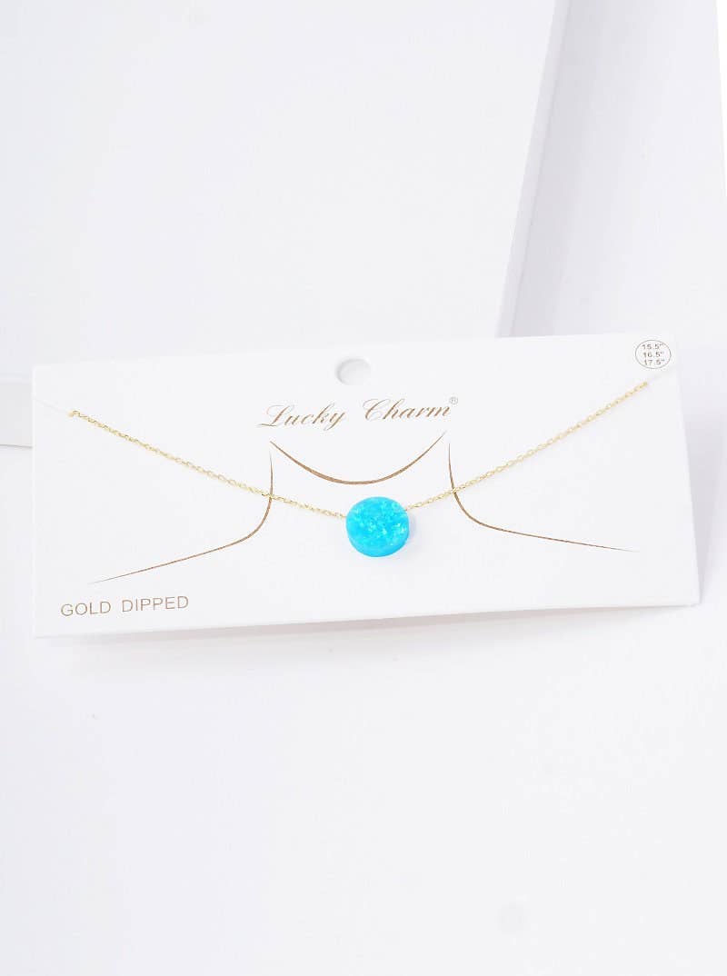 Gold Plated Opal Round Necklace