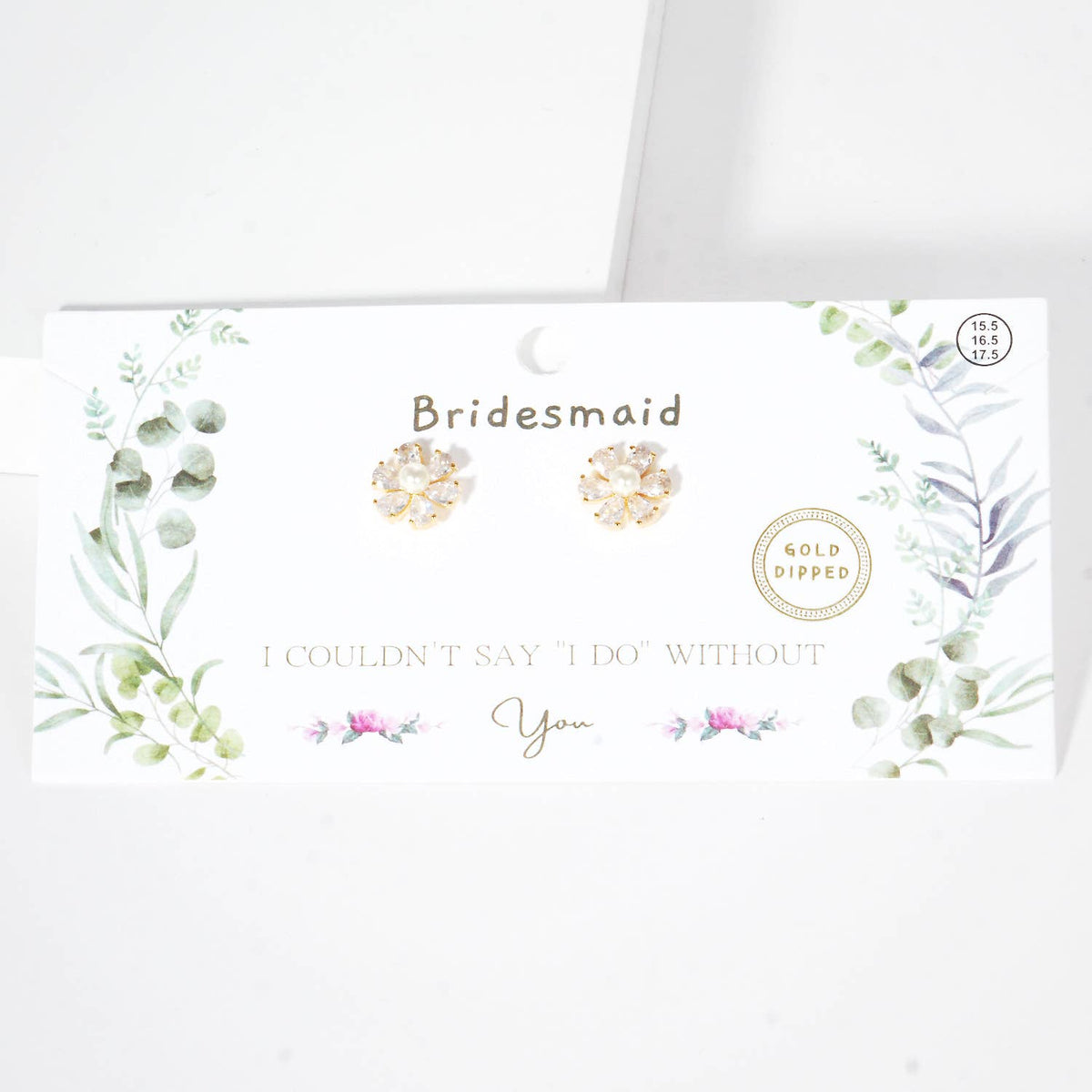 Bridesmaid Floral Pearl & Crystal Stud Earrings