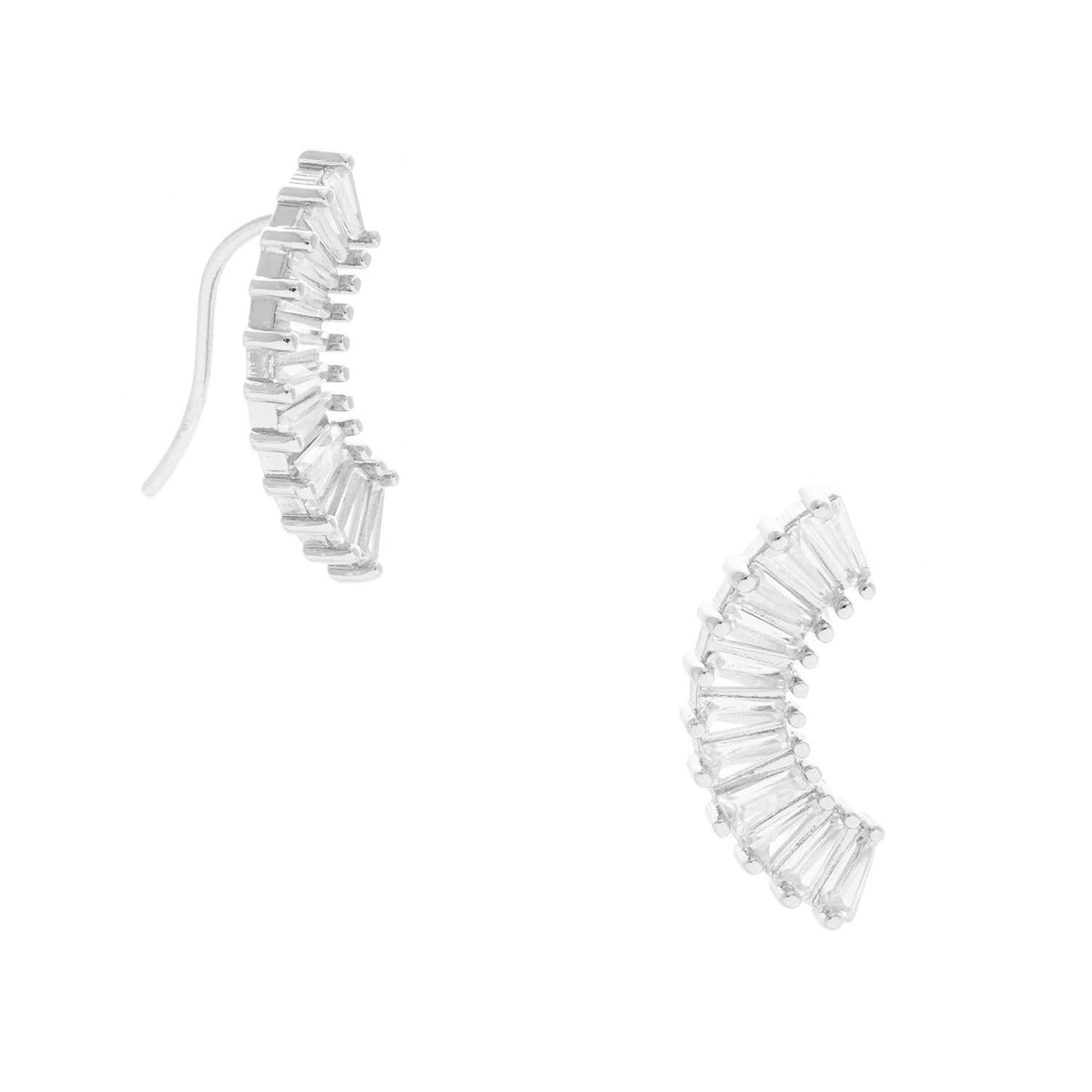 Baguette Cubic Zirconia Ear Crawlers
