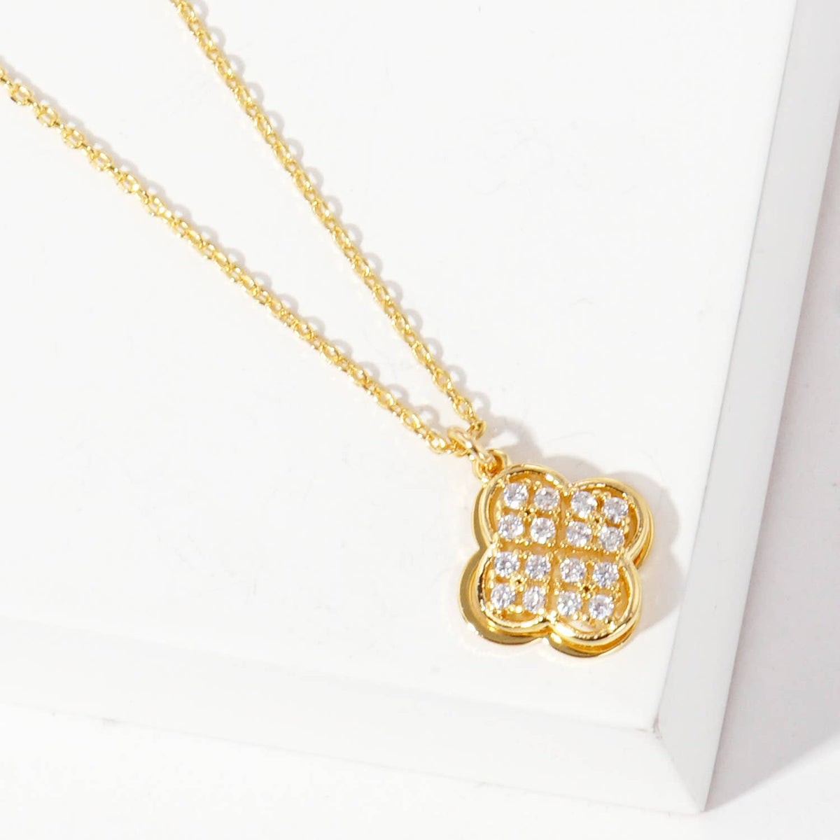 Gold Plated Four Leaf Clover Necklace