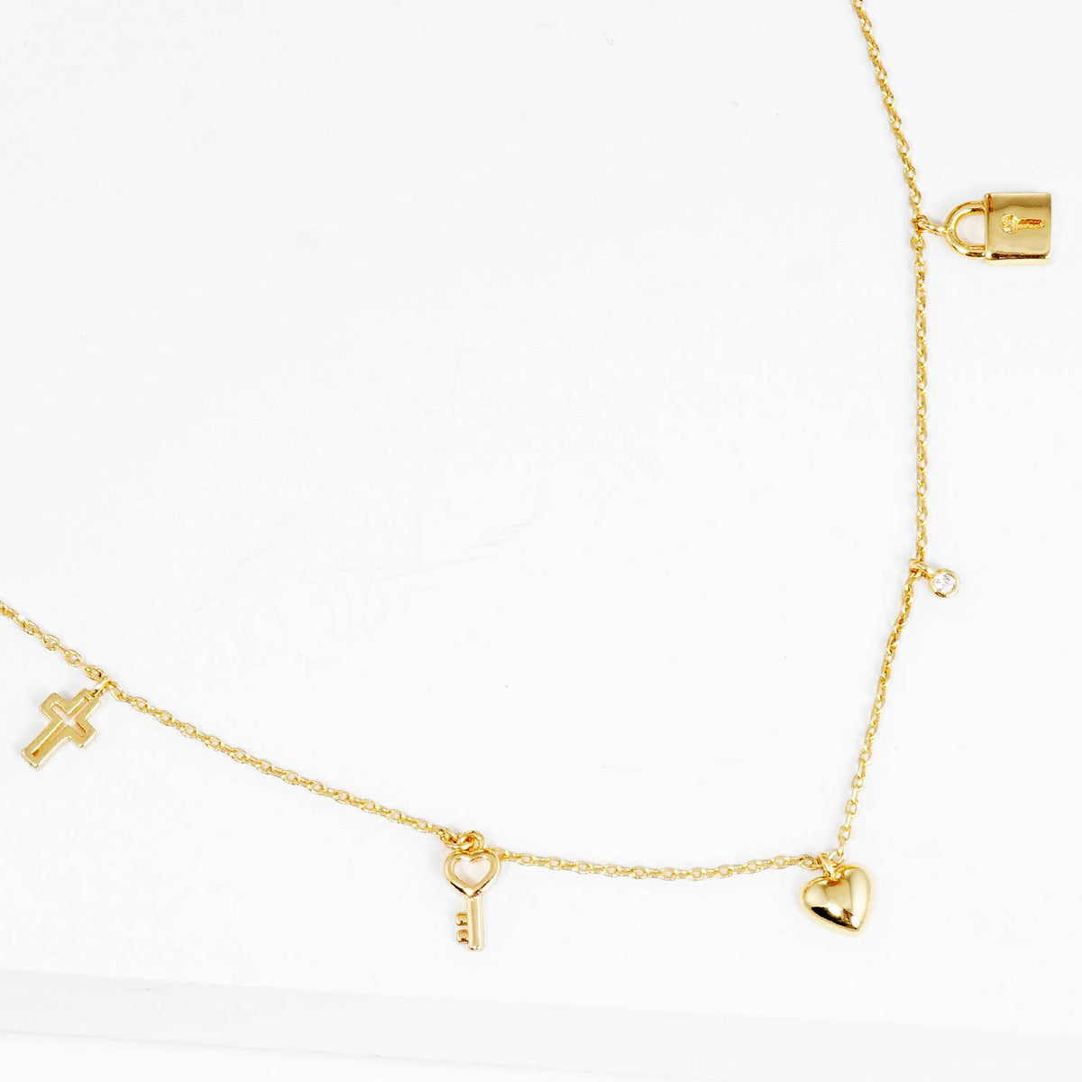 Minimalist Multi-Charm Dangle Necklace