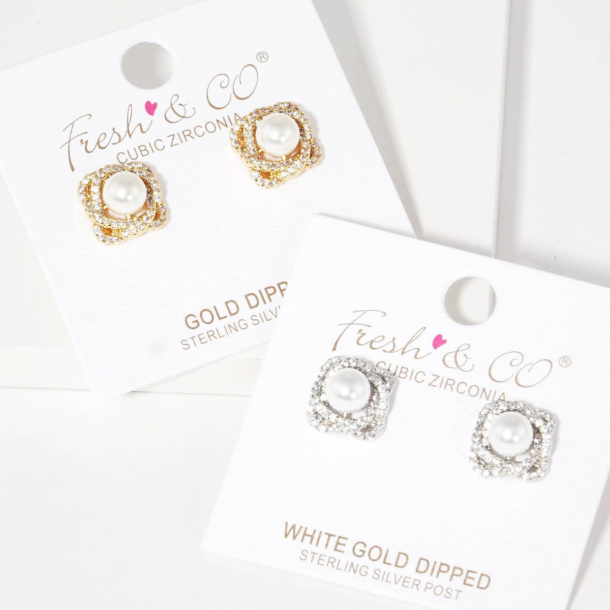 Gold Freshwater Pearl Rose Flower Earrings