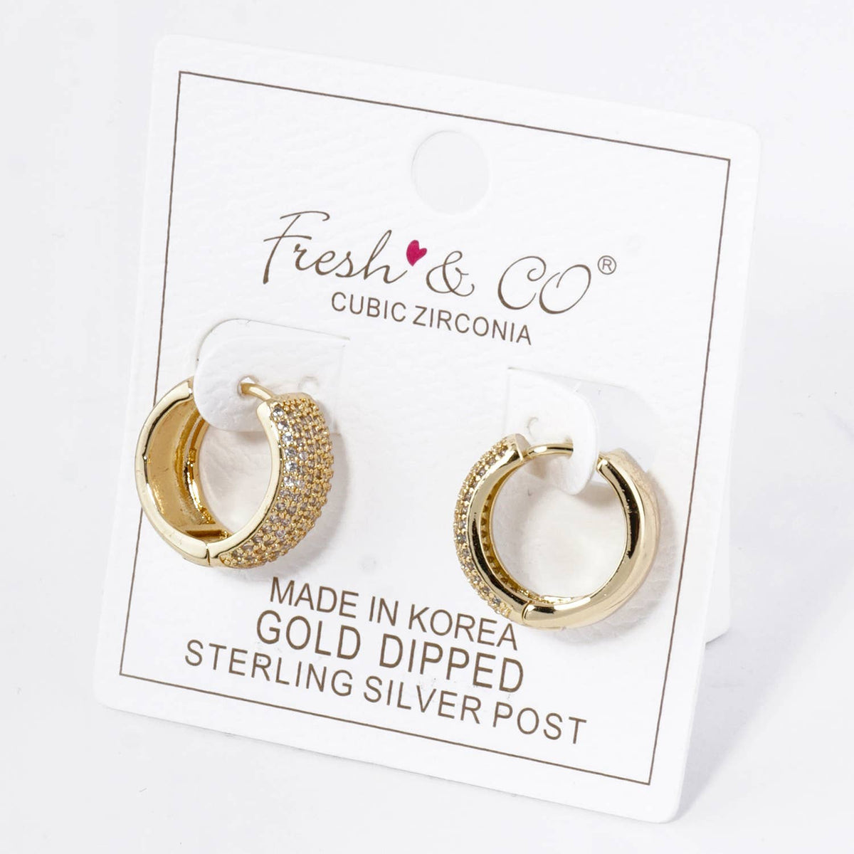 Micro Pave Set Cubic Zirconia 15mm Huggie Hoop Earrings