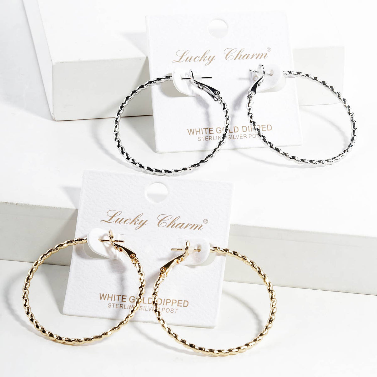 Geometric Spiral Twisted Hoop Earrings