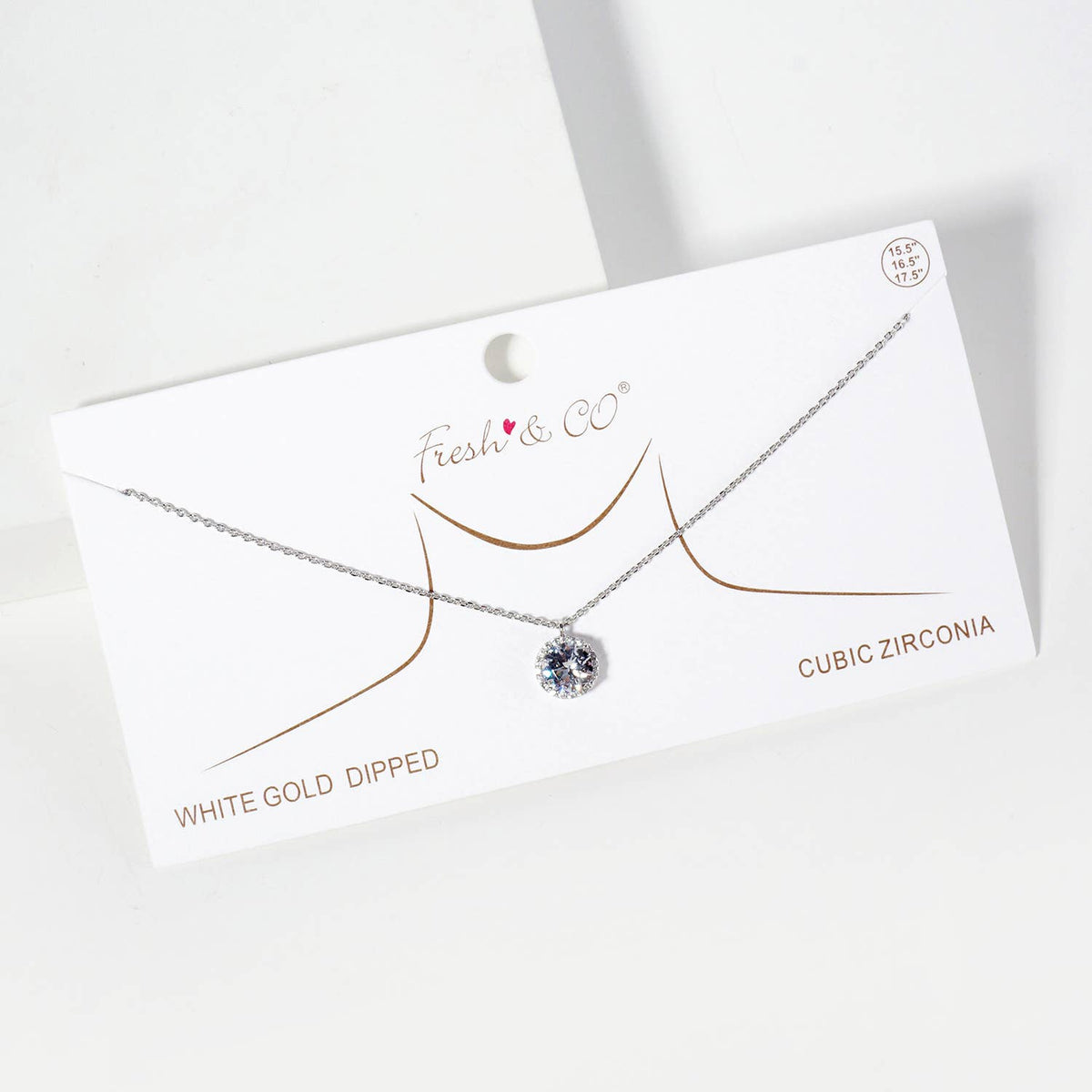 Dainty Halo CZ Solitaire Pendant Necklace