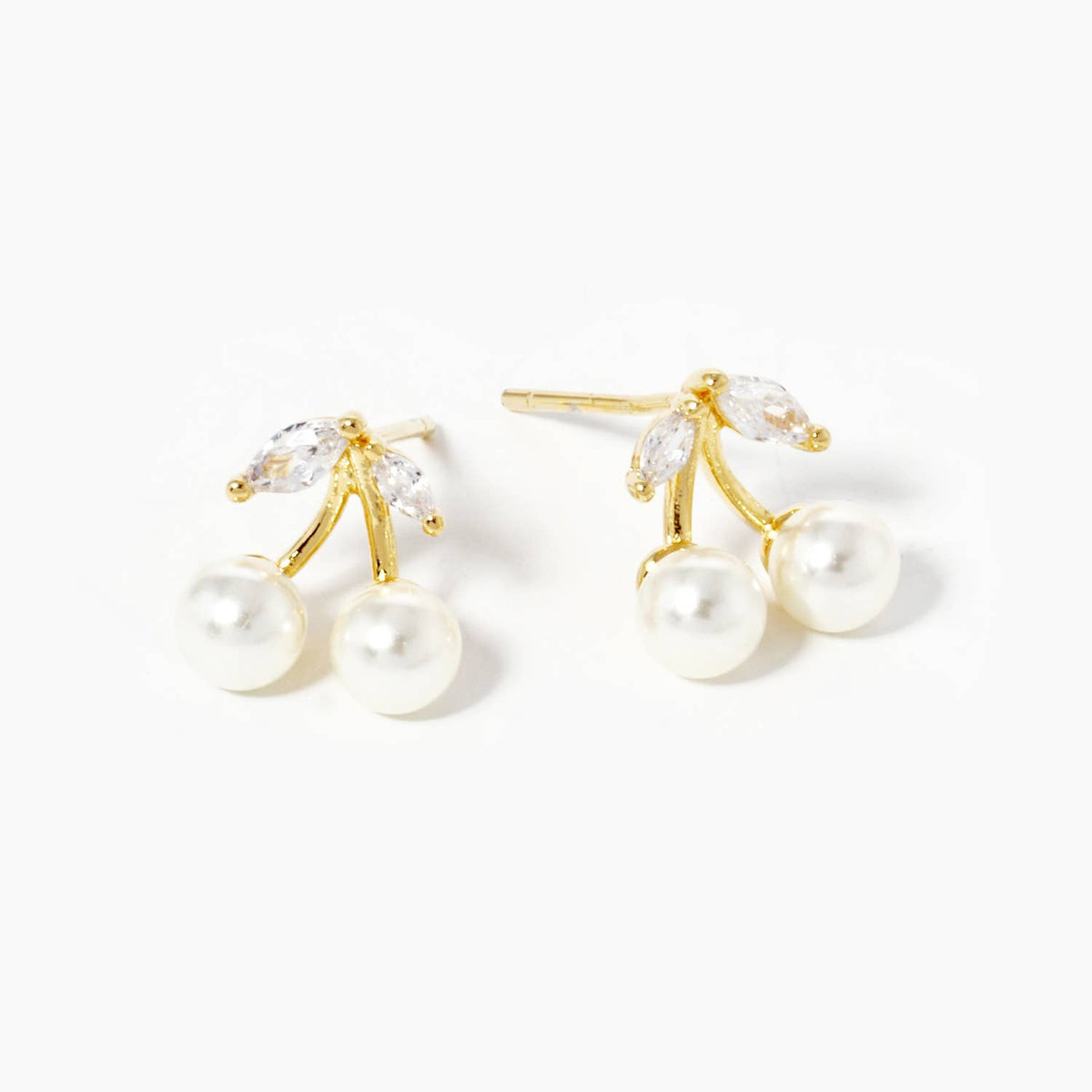 Gold Plated Cherry Stud Earrings