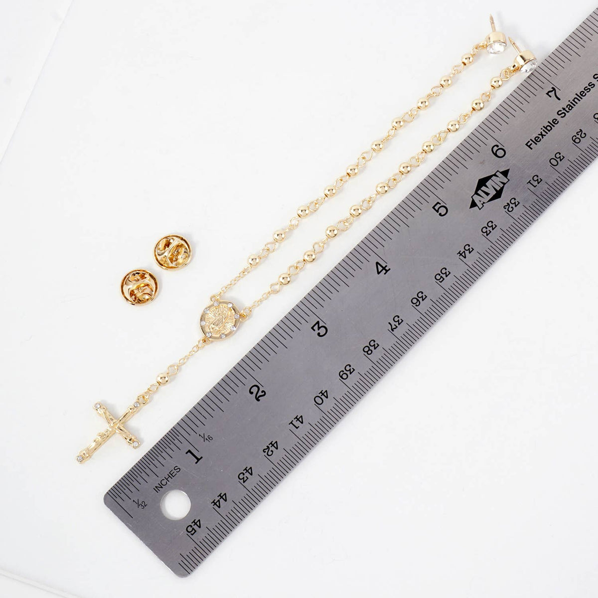 Lucky Charm Cap & Pin Rosary Chain Accessory
