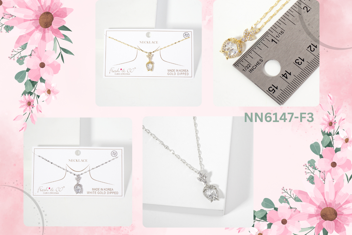 Botanical-Theme Upside-Down Tulip Design Necklace