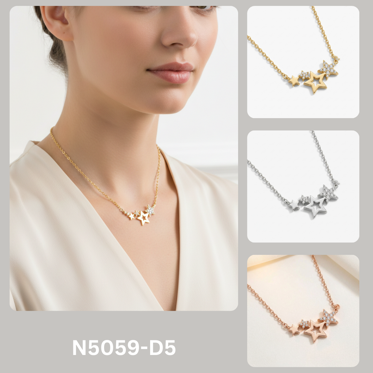 Multi-Star Cluster Pendant Necklace