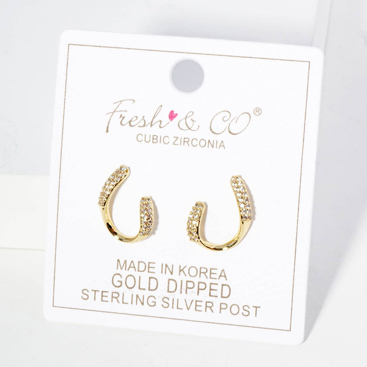 18K Gold Dipped Front Facing 16mm Cubic Zirconia Small Hoop