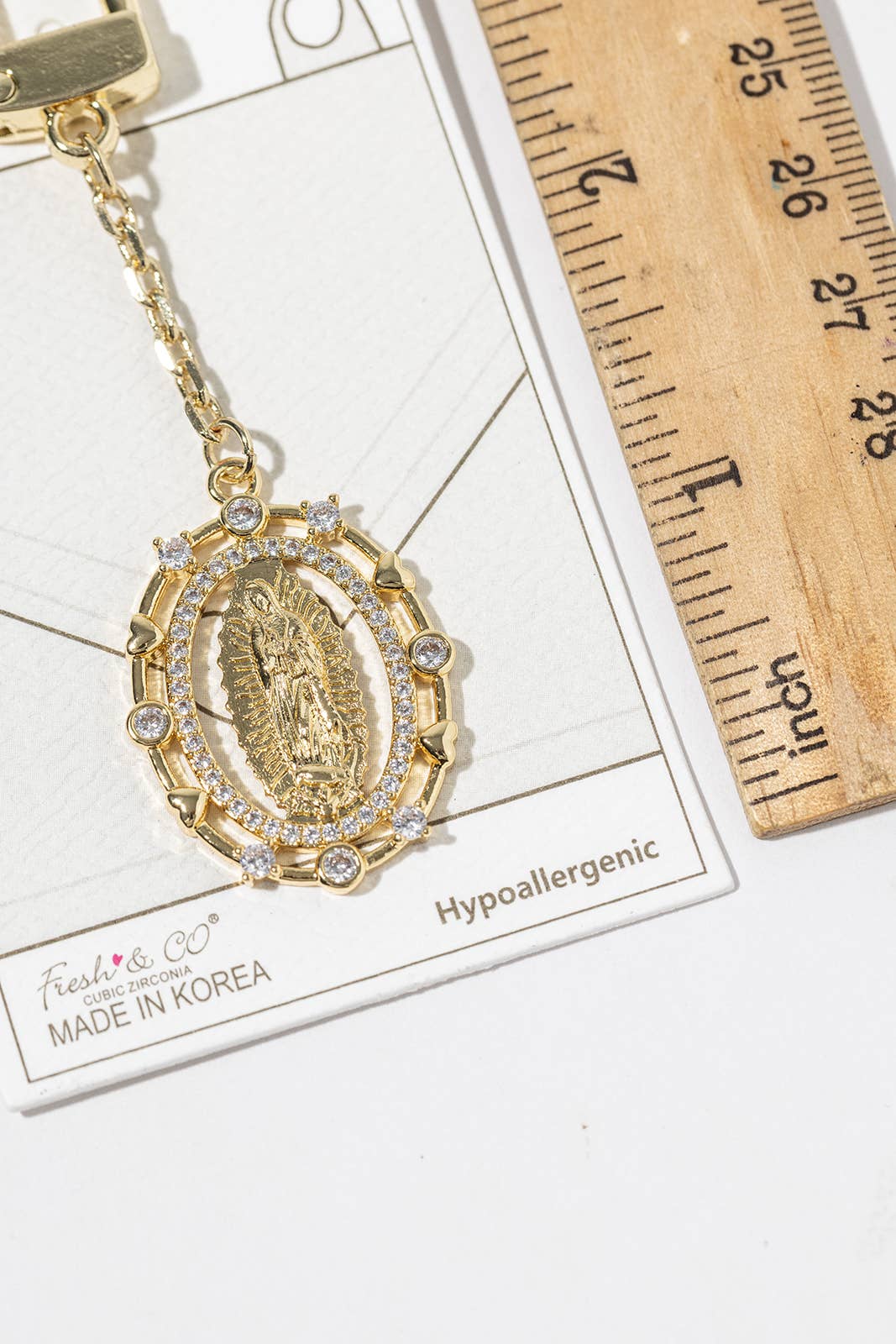 Our Lady of Guadalupe Cubic Zirconia Bag Charm