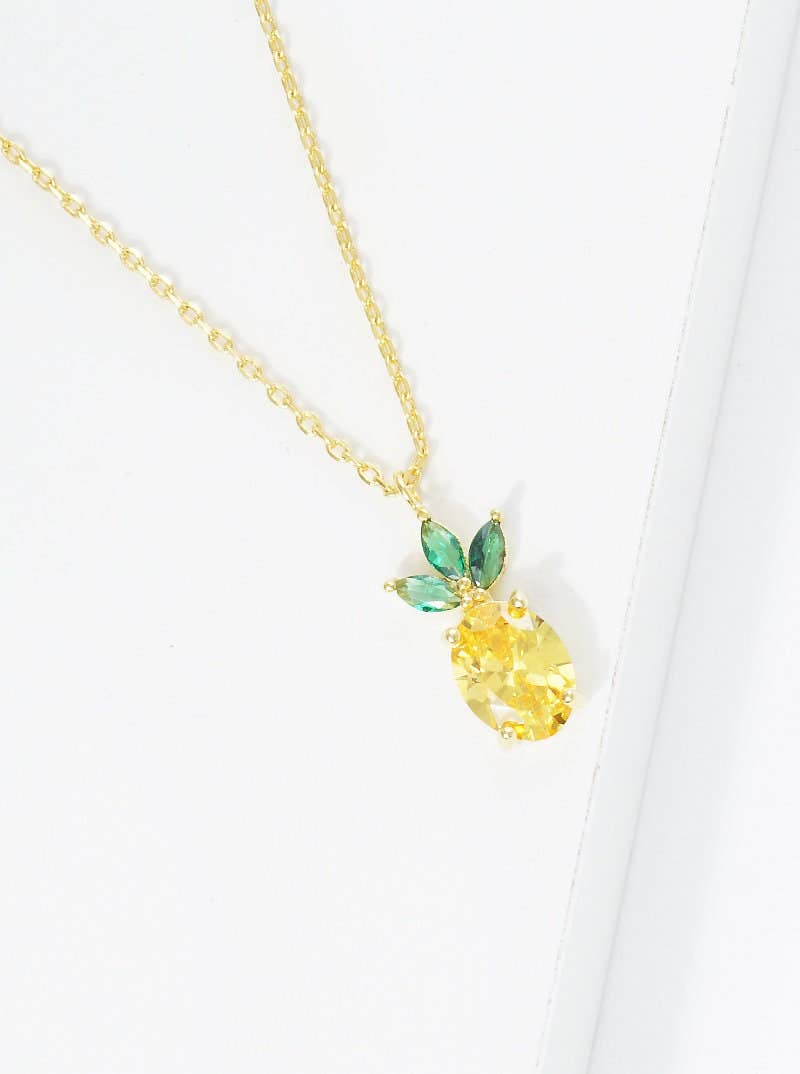Gold Plated Pineapple Charm Necklace