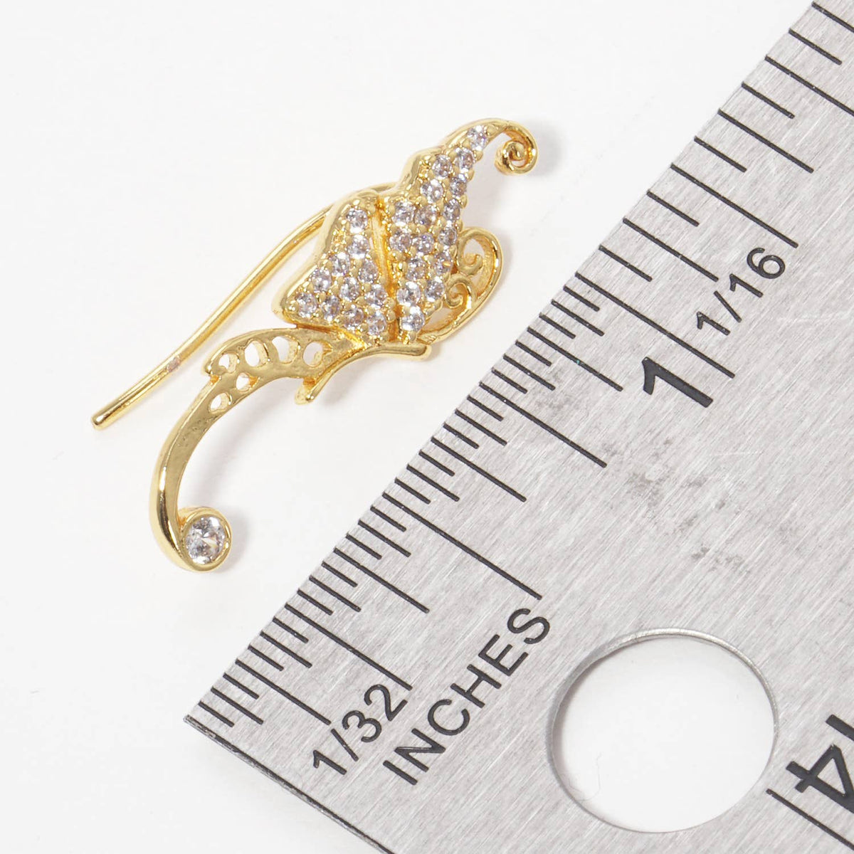 Pave Butterfly Wing Ear Crawlers