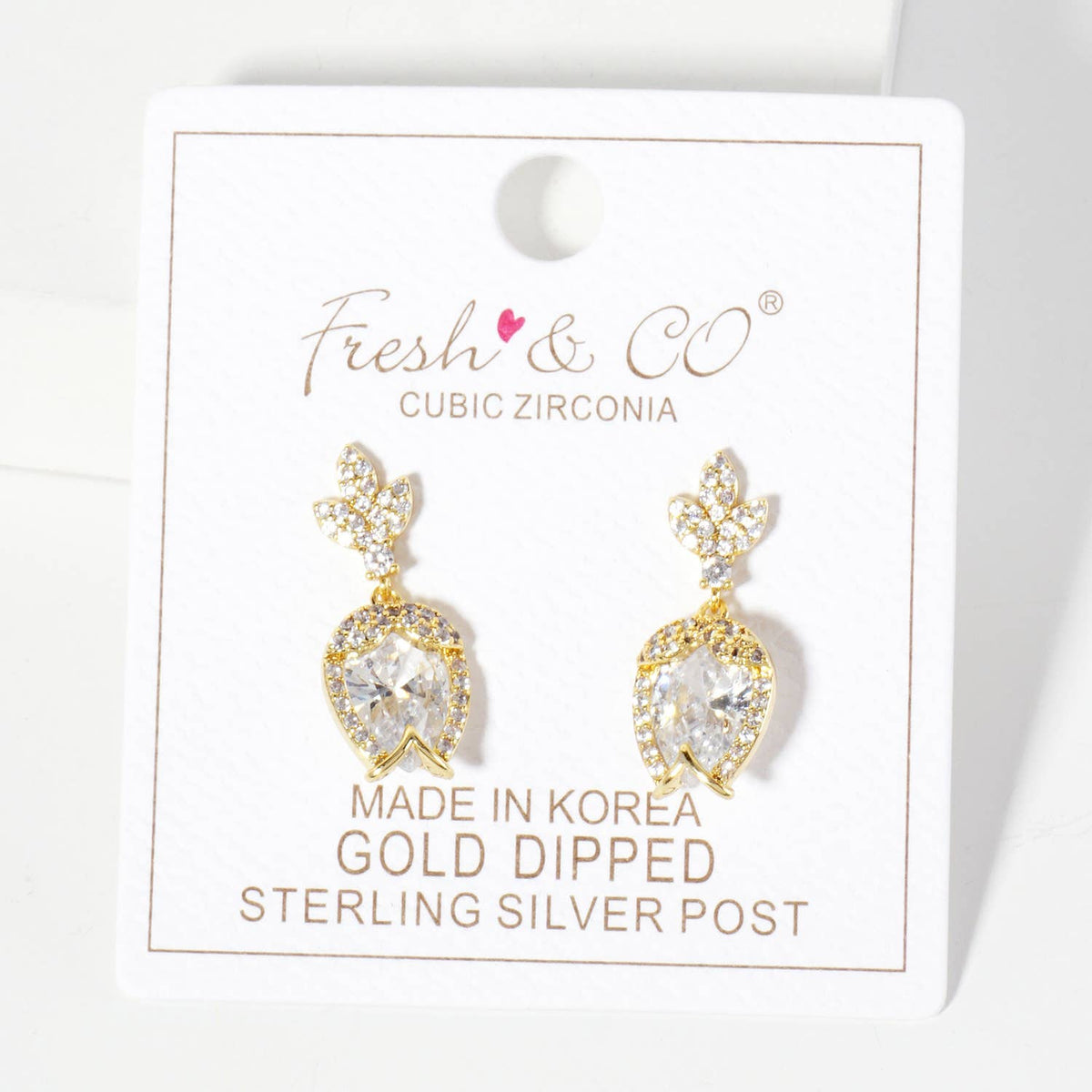 Botanical-Theme Tulip Design Dangle Post Earrings
