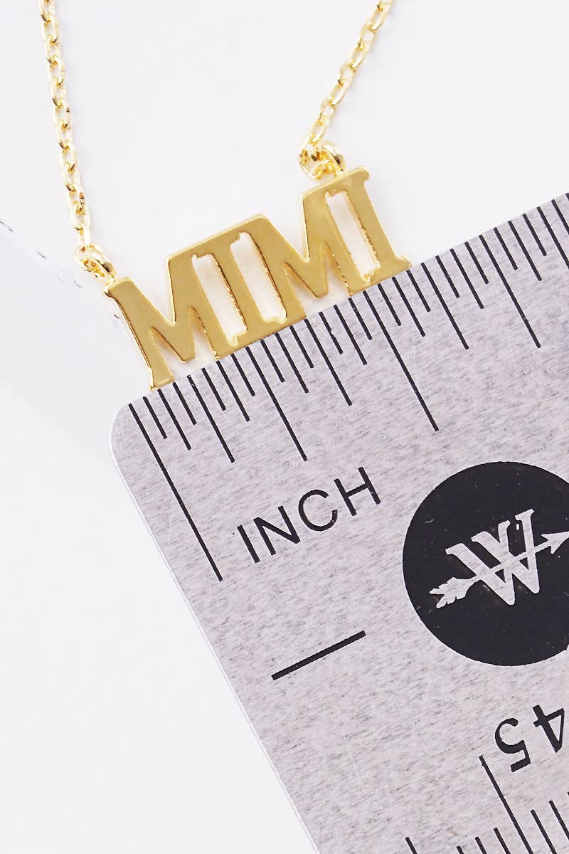 Gold Plated Bold Letter Mimi Necklace