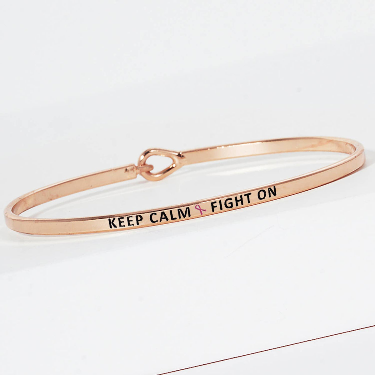 "Keep Calm & Fight On" Breast Cancer Awareness Bracelet