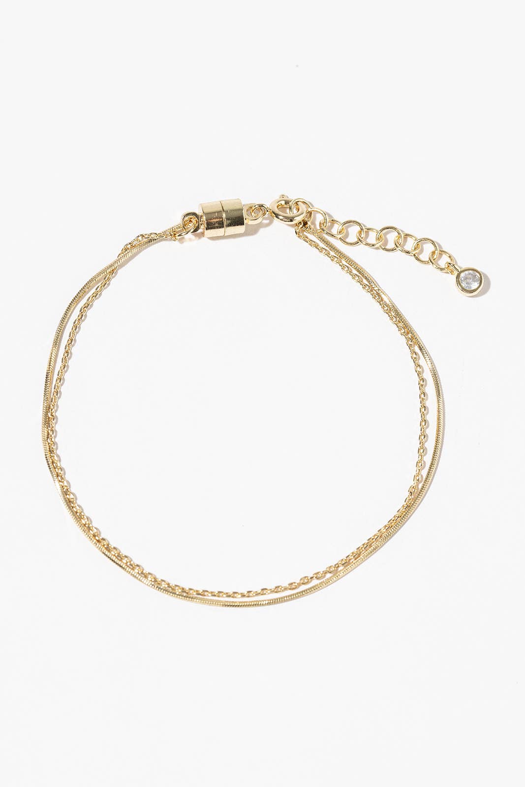 Minimalist Double-Row Magnetic Clasp Bracelet