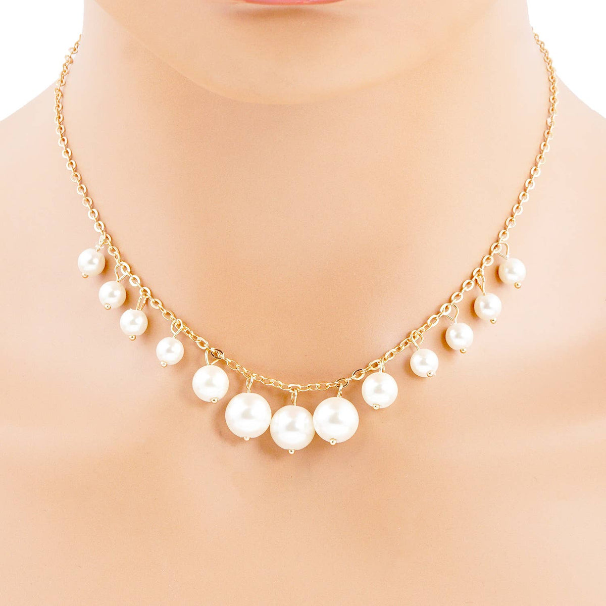Bridesmaid Pearl Dangle Chain Necklace