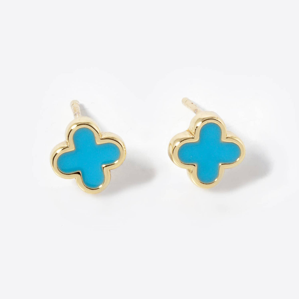 Dainty Clover Stud Earrings | Minimalist Lucky Four-Leaf
