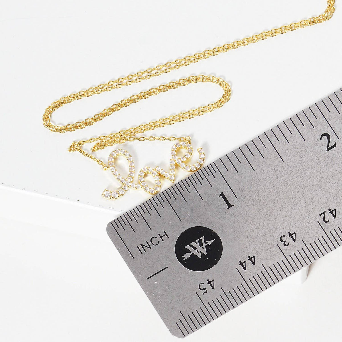Gold Plated Cursive Love Necklace