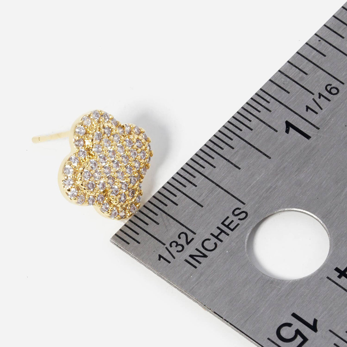 Pave Clover Bridesmaid Proposal Stud Earrings