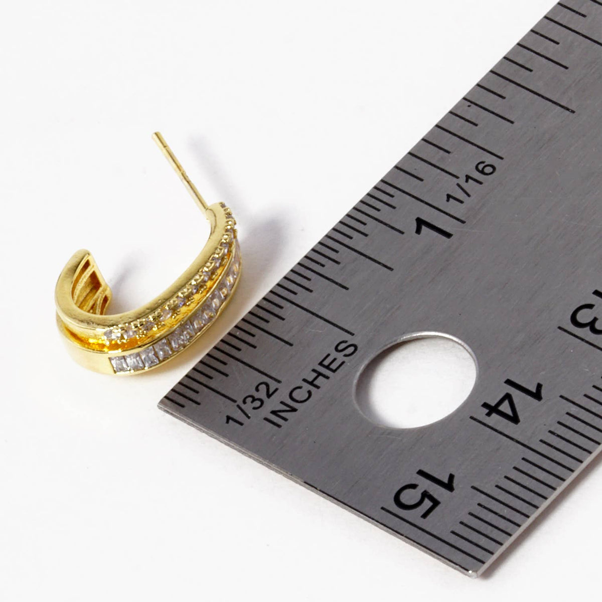Dazzling Baguette Cubic Zirconia Multi-Layer Hoop Earrings
