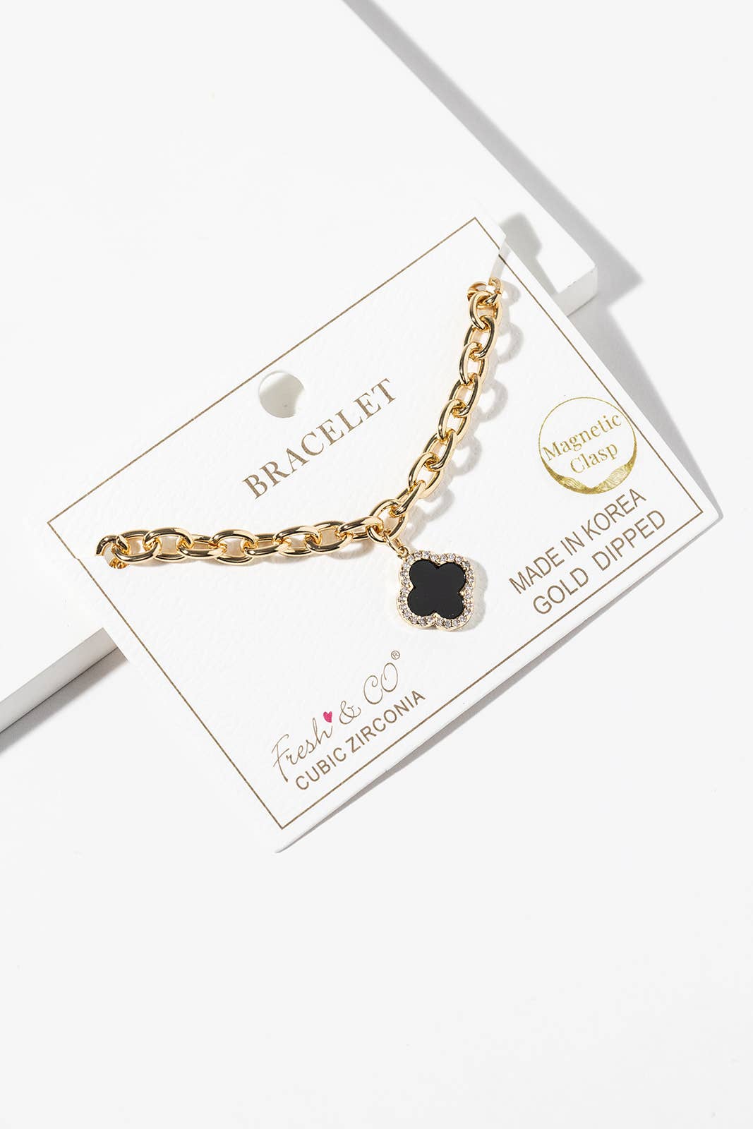 Crystal Halo Clover Charm Bracelet