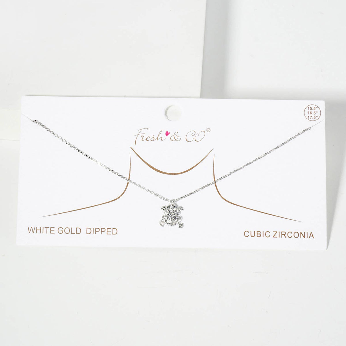 Dainty Pave CZ Frog Pendant Necklace