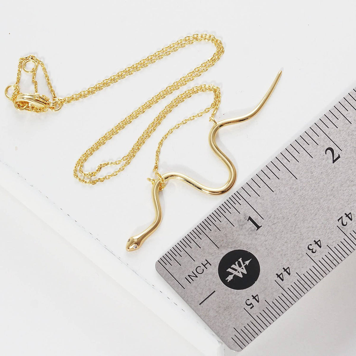 Gold Plated Snake Charm Necklace