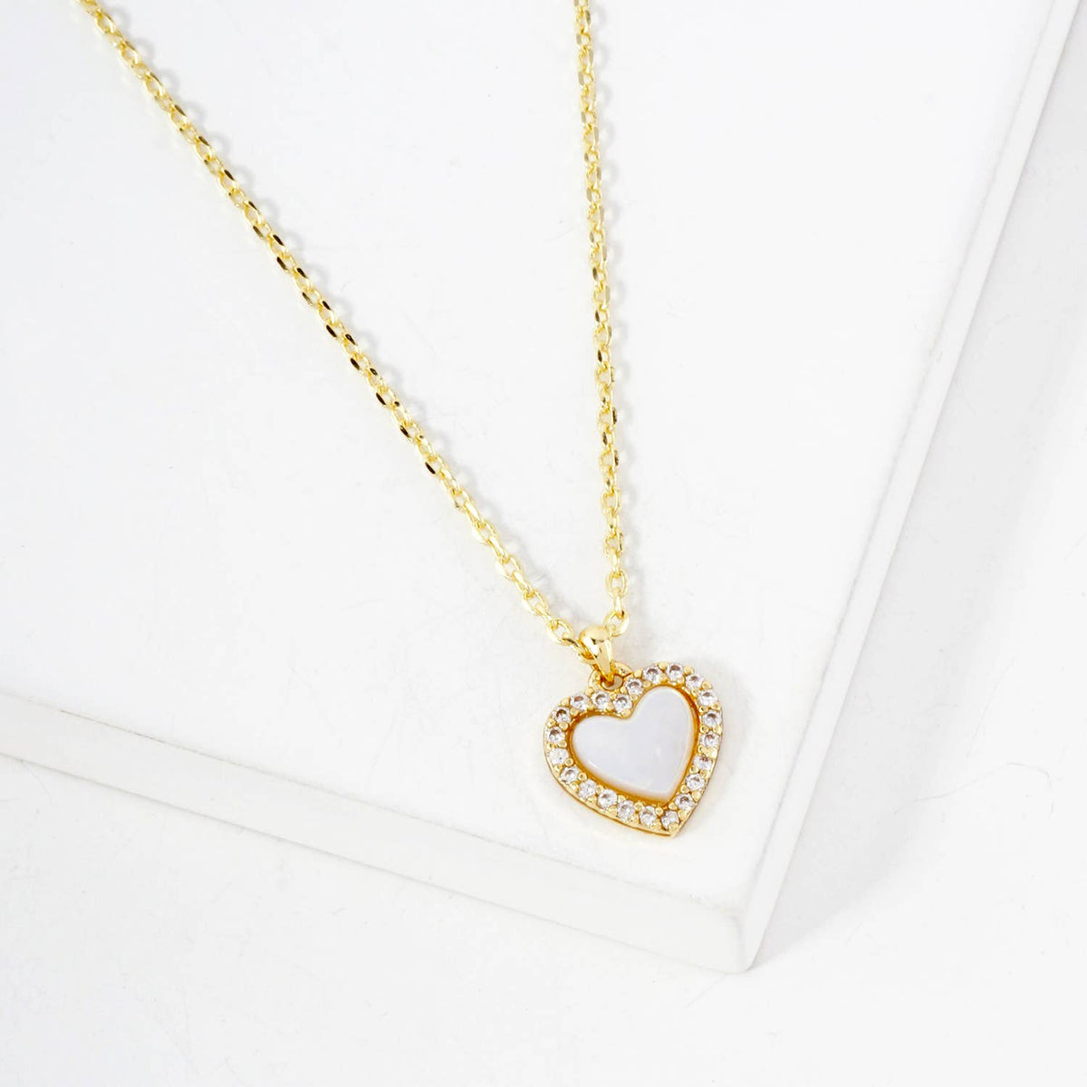 Pave-Set Cubic-Zirconia 9mm Heart Pendant Necklace