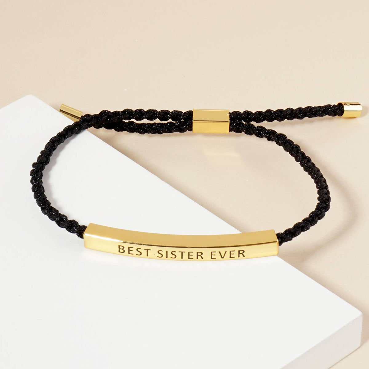 Inspirational Messages Best Sister Ever Tube Bar Bracelet
