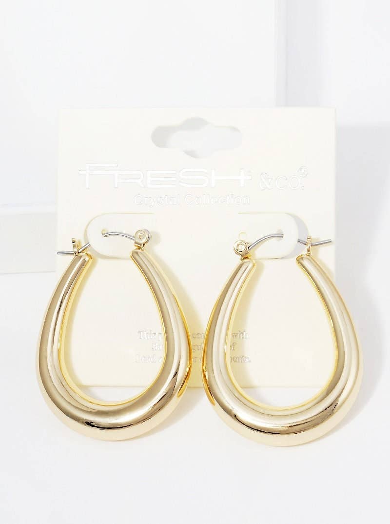 Gold Plated U Shaped Hoop Earrings