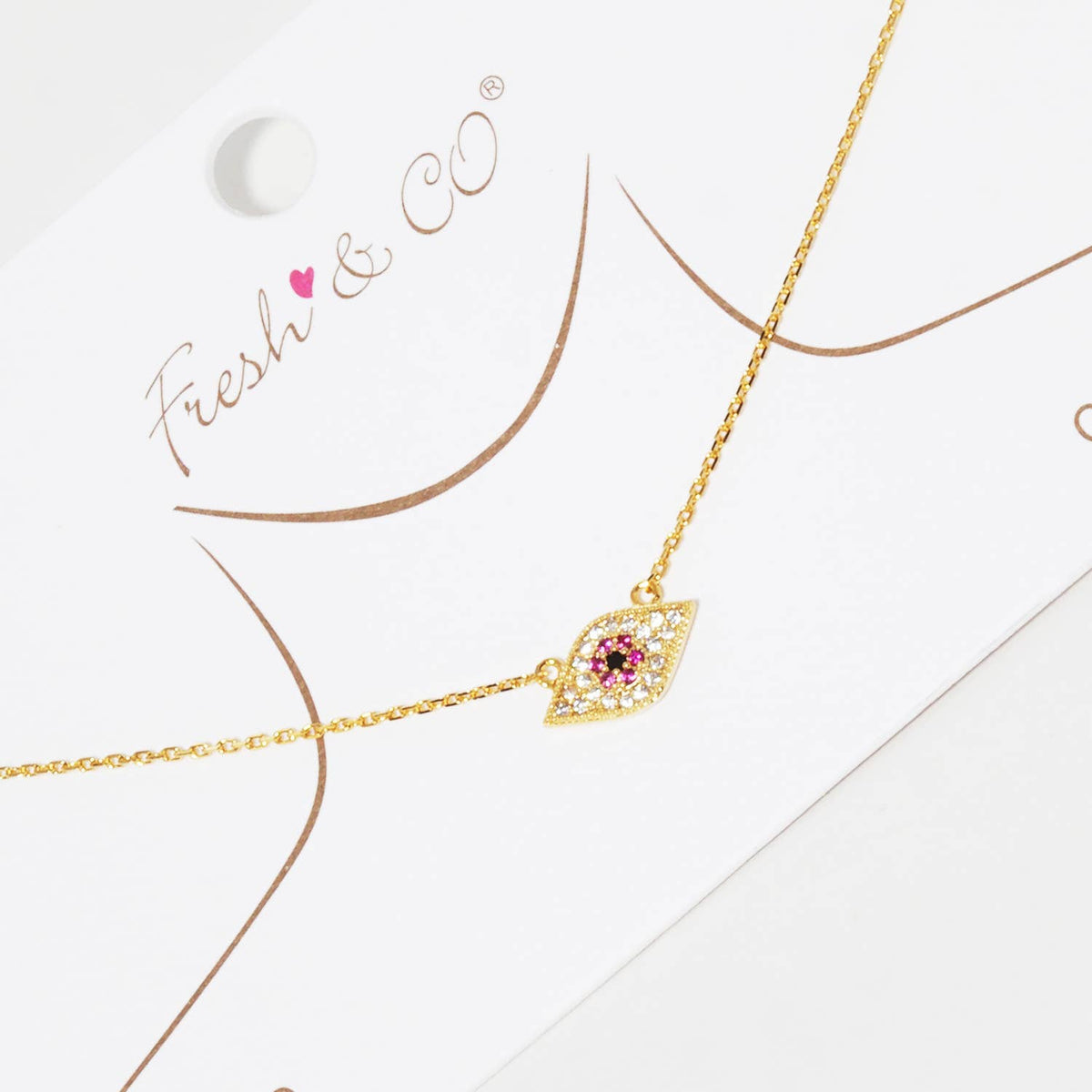 Cubic Zirconia Evil Eye Pendant Necklace