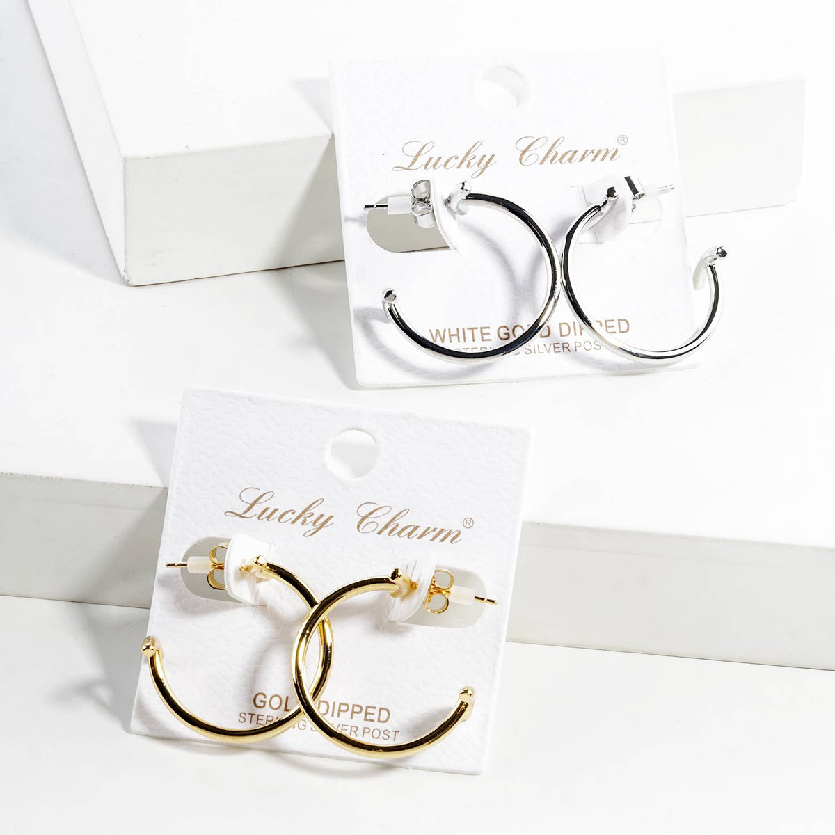 Minimalist Open Hoop Earrings with Sterling Silver Post