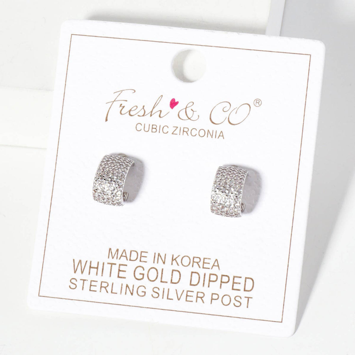 Micro-Pave-Set 12mm Open Huggie Hoop Earrings