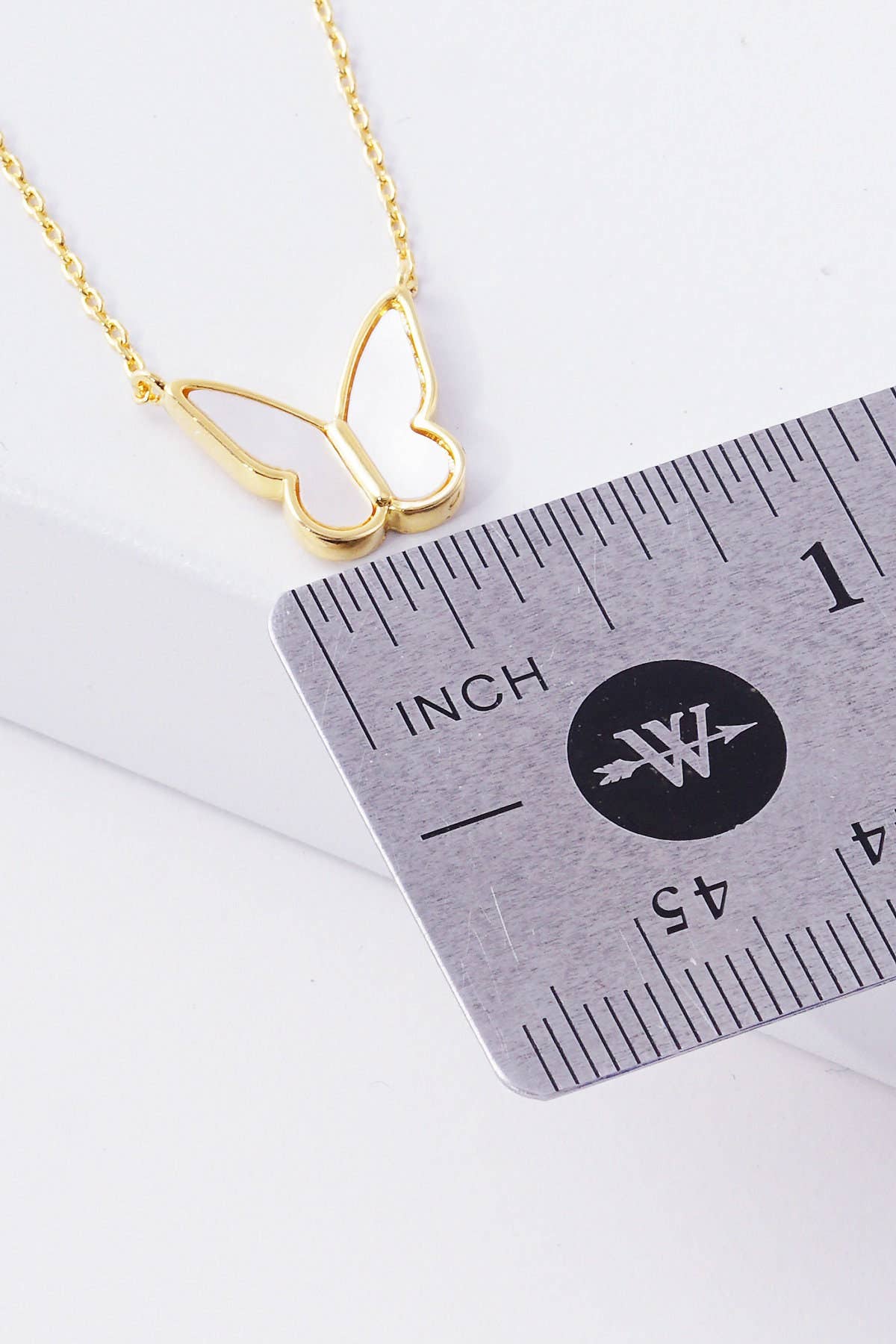 White Shelled Butterfly Necklace