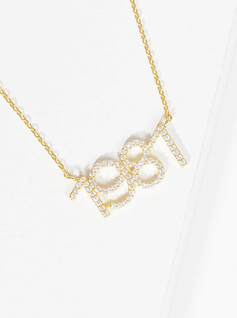 Gold Plated Cubic Birth Year Necklace