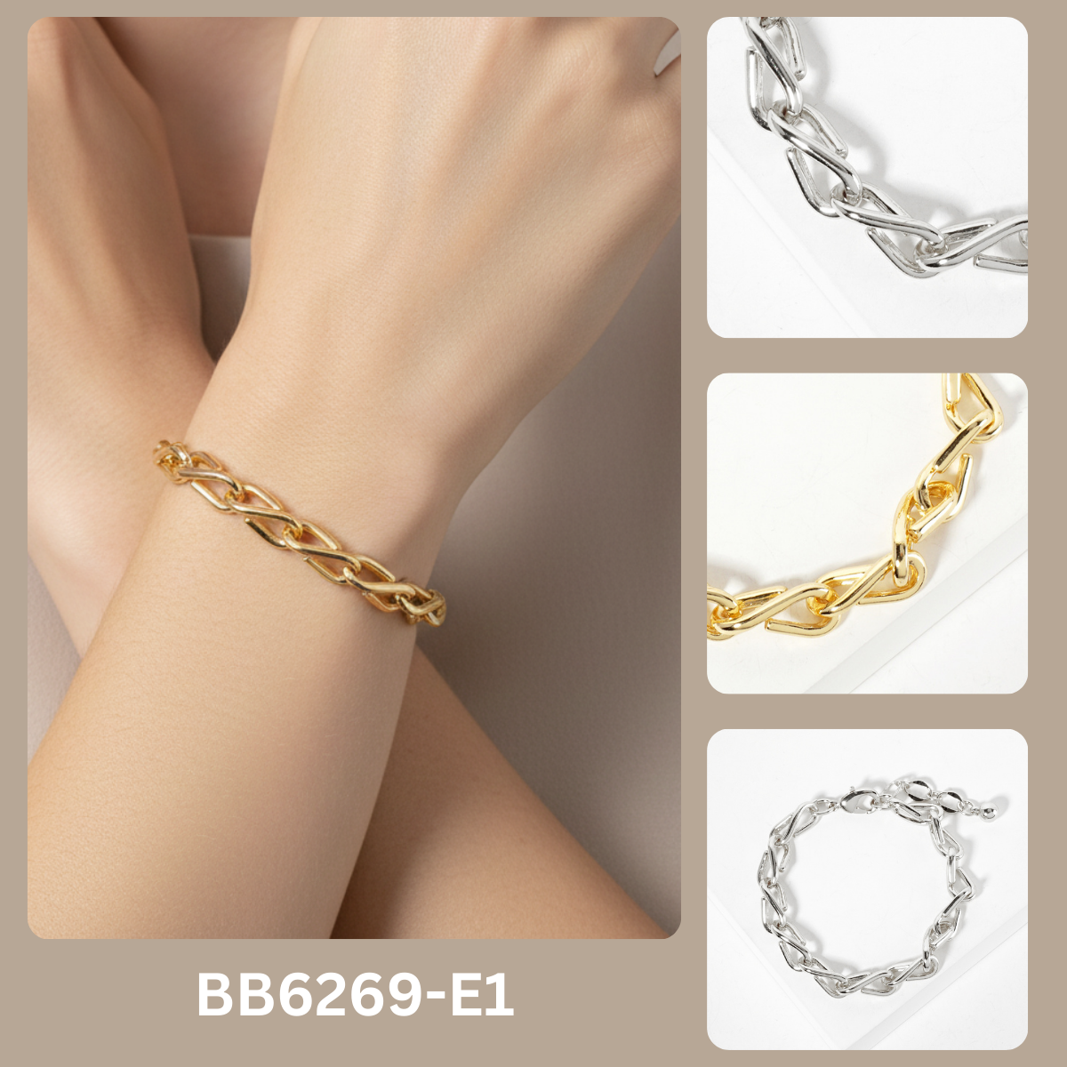 Minimalist Twisted Link Chain Bracelet