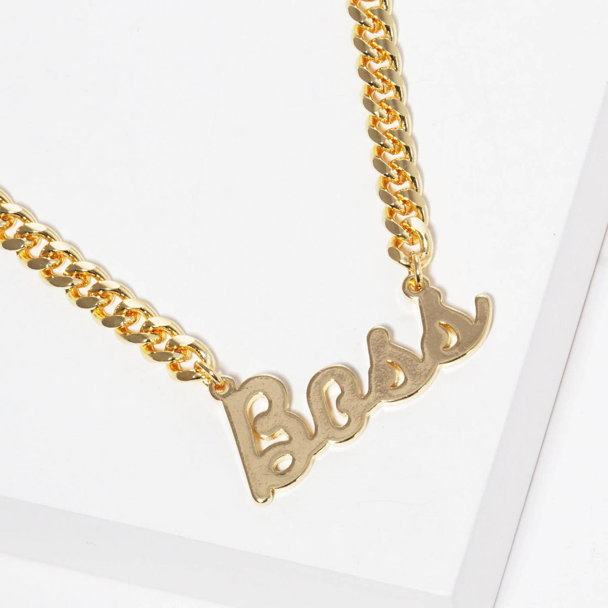Gold Plated Cuban Link BOSS Necklace