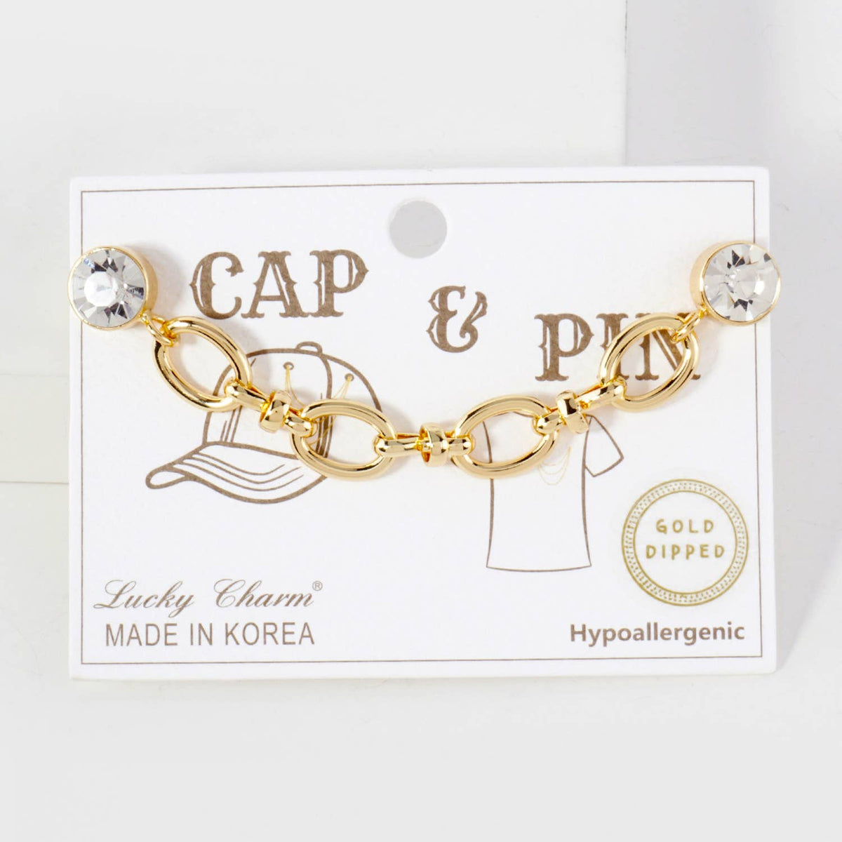 Crystal Link Chain Cap & Pin