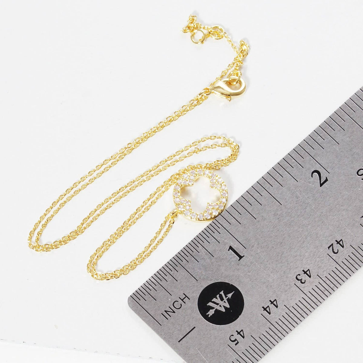 Gold Open Four Leaf Clover Necklace