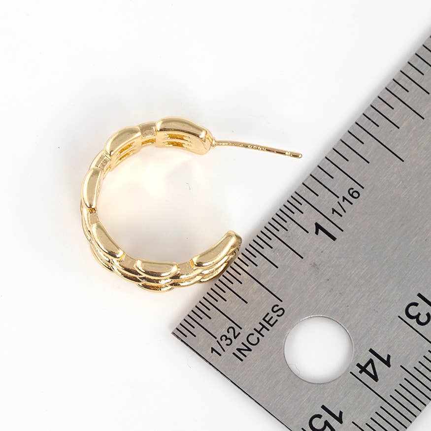 Gold Plated Chain Link Hoop Earrings