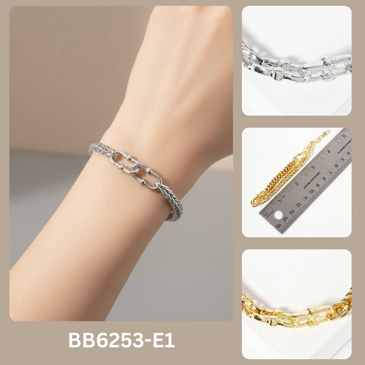 Modern Mixed-Link Chain Bracelet